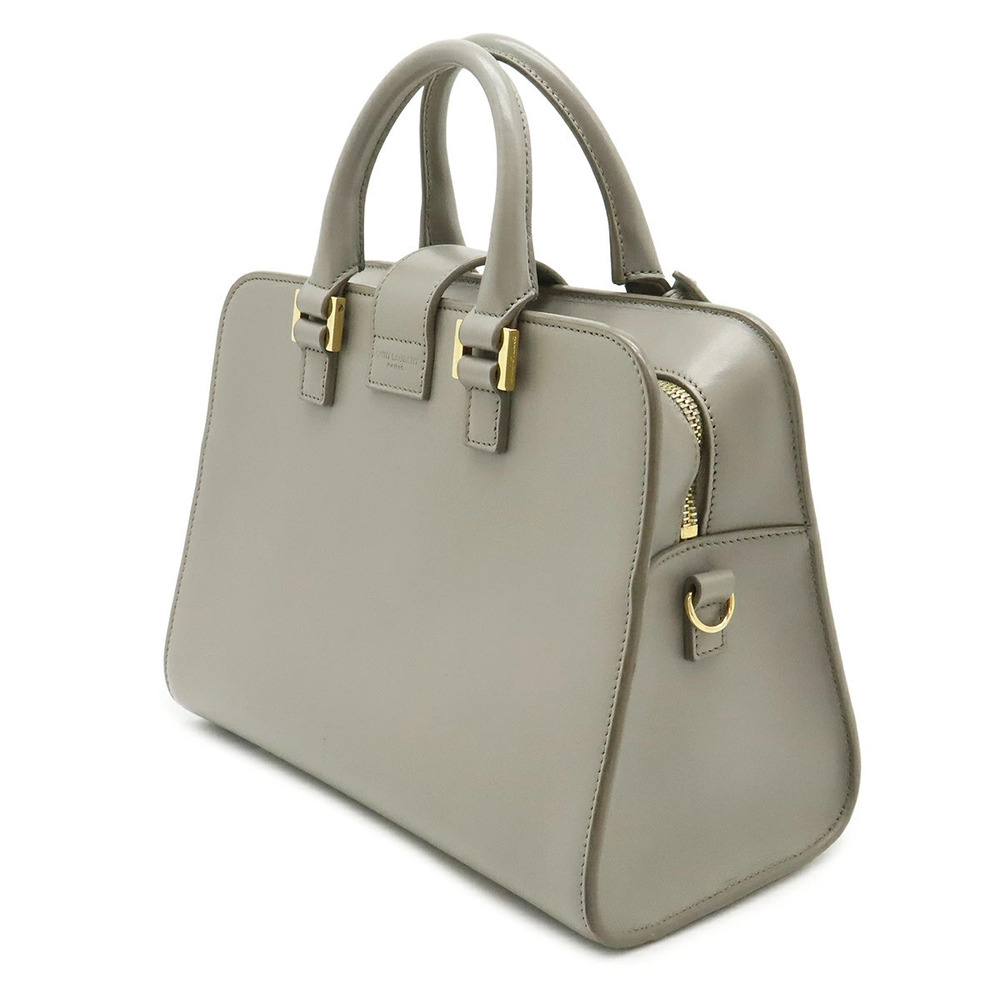 SAINT LAURENT PARIS YSL Yves Baby Cabas Handbag Leather Gray Strap - Picture 2 of 9